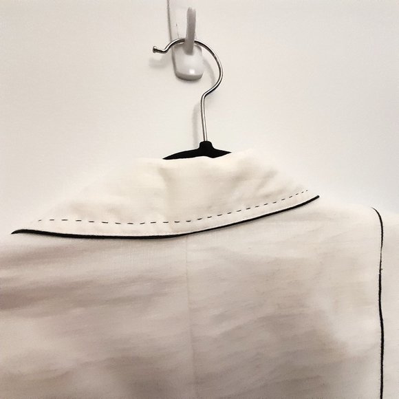 Black and White Graphic Linen Blazer Size 12 US - Picture 12 of 15